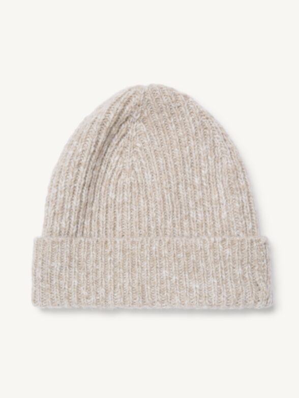 Thumb Photo of Beige Cashmere Merino Slub Beanie
