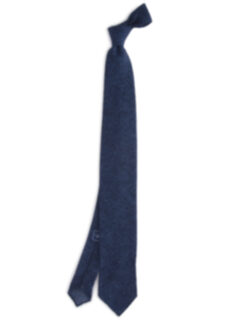 Biella Navy Melange Wool Tie Product Thumbnail 2