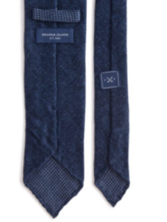 Biella Navy Melange Wool Tie Product Thumbnail 4