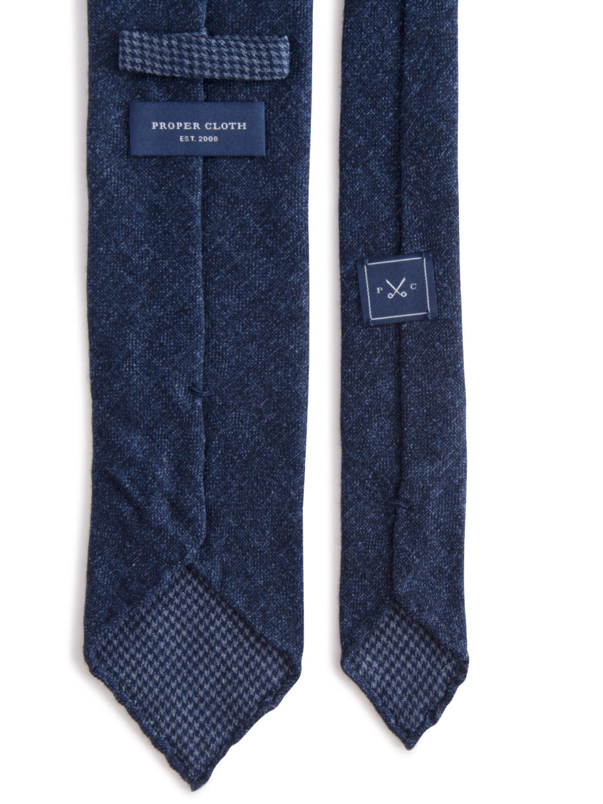 Biella Navy Melange Wool Tie
