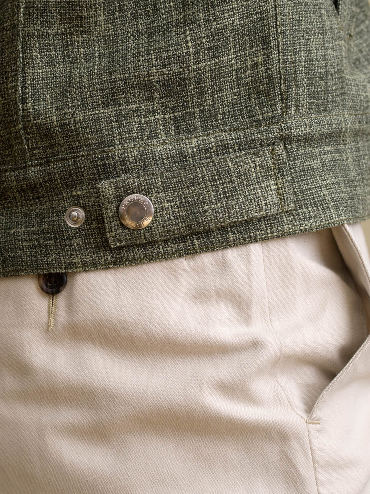 Sedona Fatigue Linen Blend Unlined Trucker Jacket