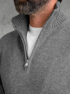 Proper Cloth Light Grey Quarter Zip Pullover