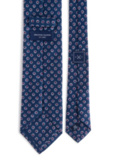 Lazio Navy Handblock Print Tie Product Thumbnail 4