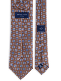 Lazio Walnut Large Foulard Print Tie Product Thumbnail 4