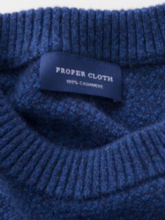 Indigo Cobble Stitch Cashmere Sweater Product Thumbnail 2
