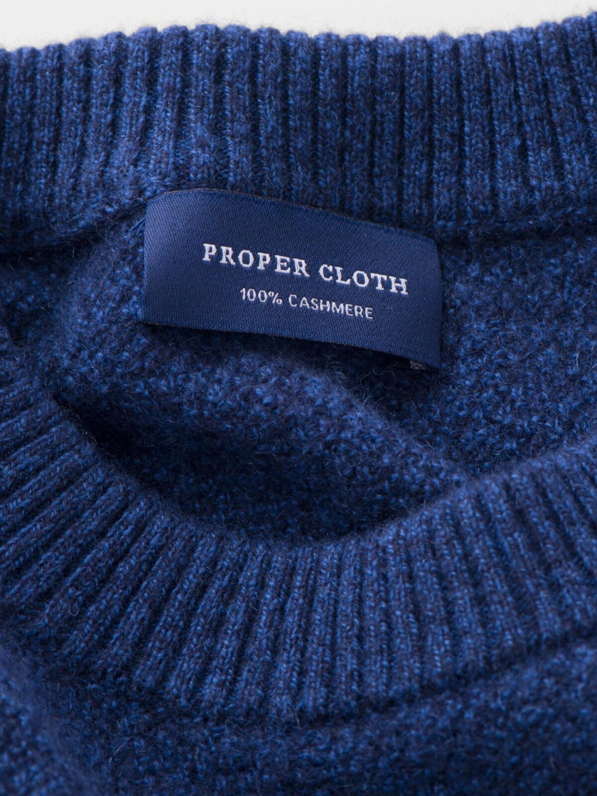 Indigo Cobble Stitch Cashmere Sweater