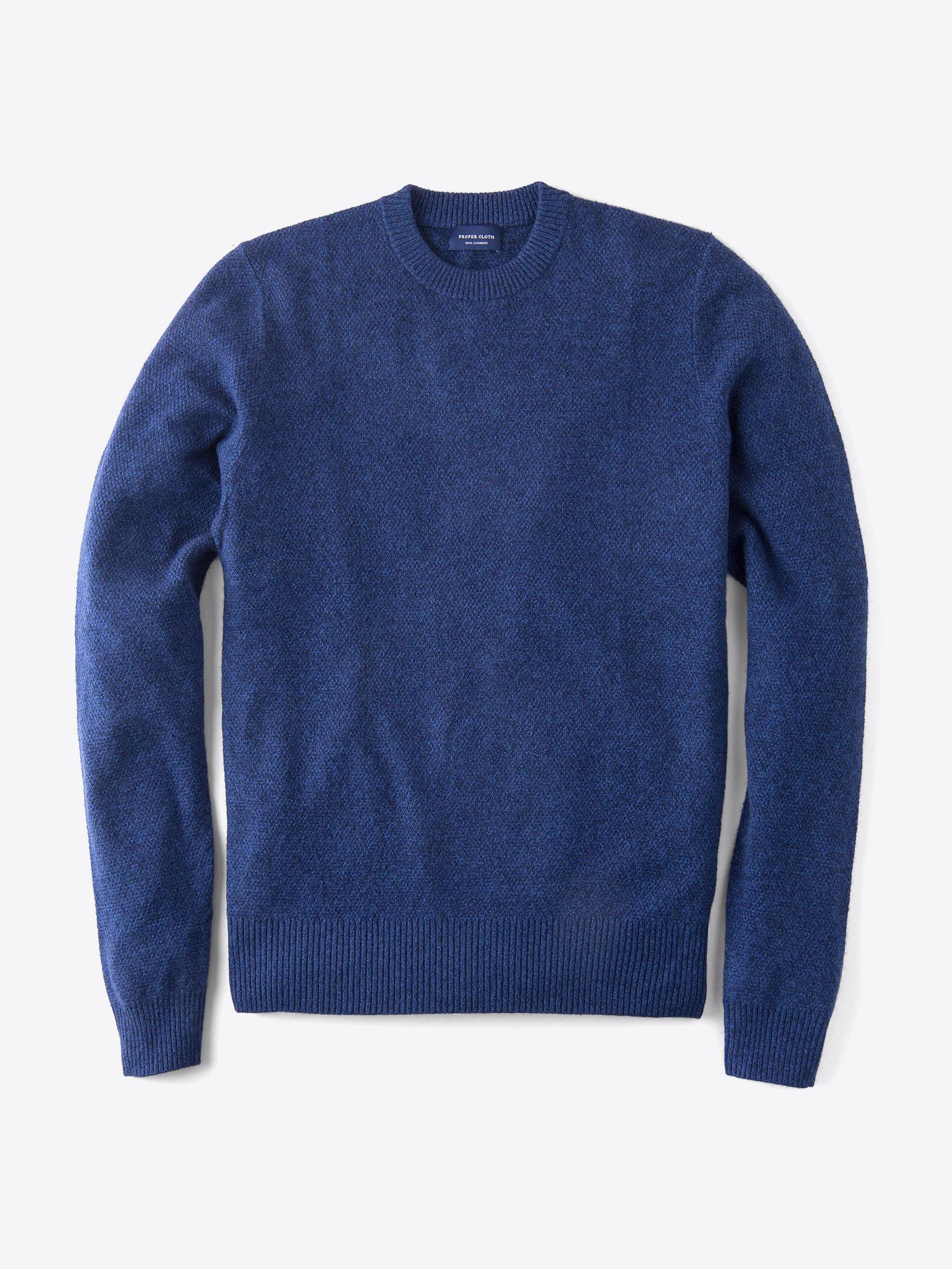 Zoom Image of Indigo Cobble Stitch Cashmere Sweater