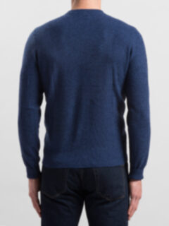 Indigo Cobble Stitch Cashmere Sweater Product Thumbnail 5