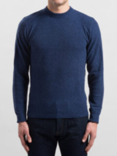 Indigo Cobble Stitch Cashmere Sweater Product Thumbnail 4