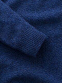 Indigo Cobble Stitch Cashmere Sweater Product Thumbnail 3