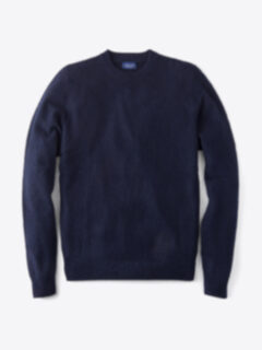 Navy Cobble Stitch Cashmere Sweater Product Thumbnail 1