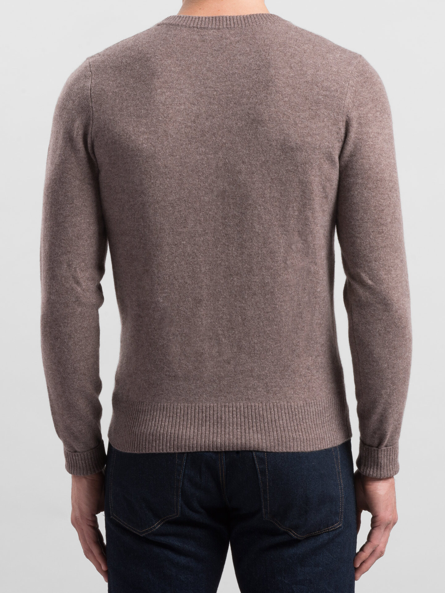 Beige Cashmere V-Neck Sweater by Proper Cloth