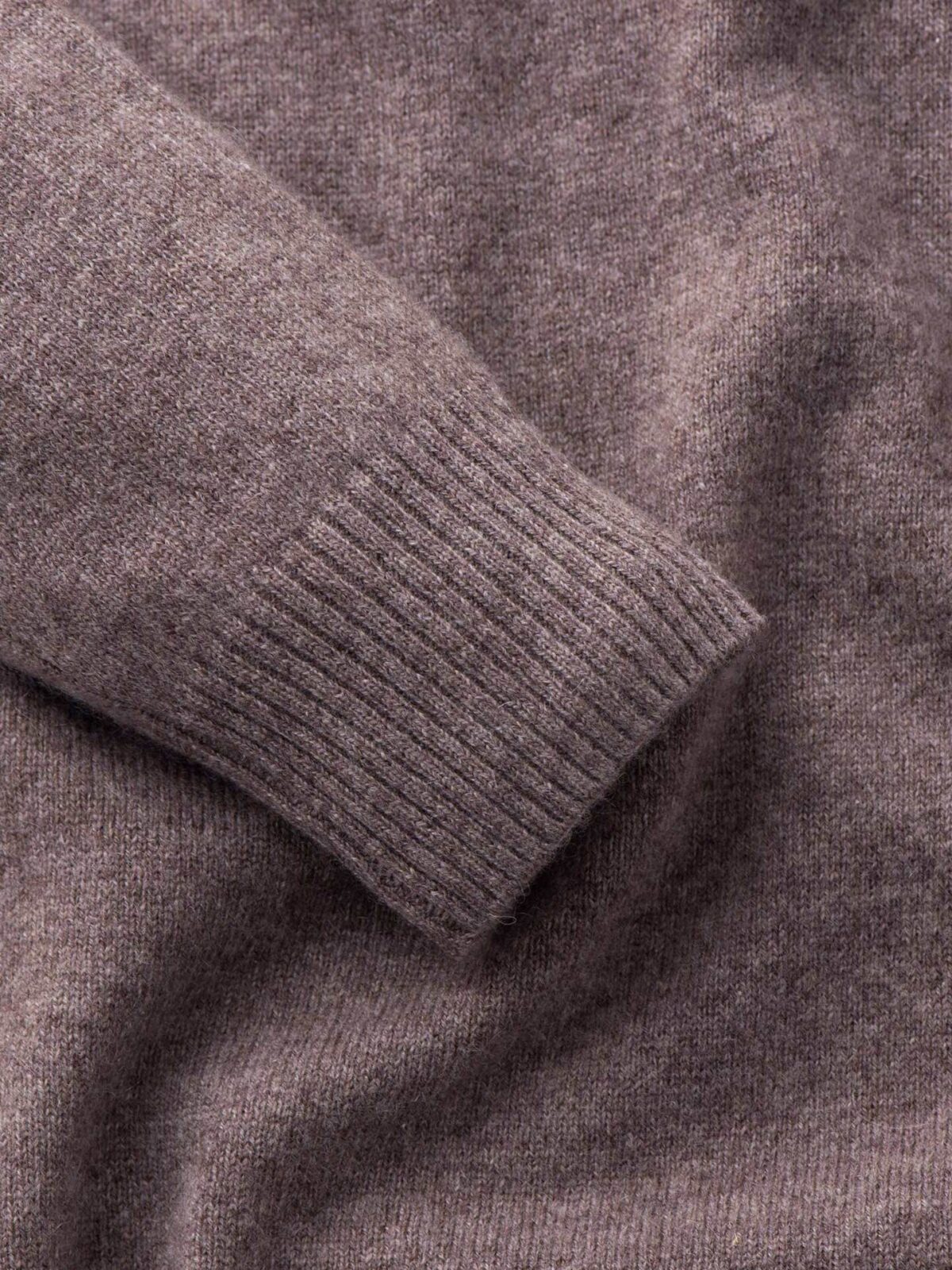 Beige Cashmere V-Neck Sweater by Proper Cloth