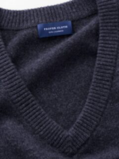 Charcoal Cashmere V-Neck Sweater Product Thumbnail 2