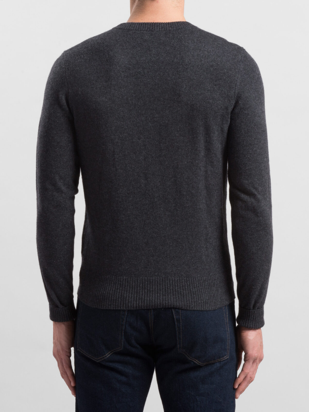 Charcoal Cashmere V-Neck Sweater