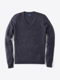 Charcoal Cashmere V-Neck Sweater Product Thumbnail 1