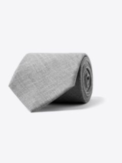 Shop Grey Wool Silk and Linen Tie