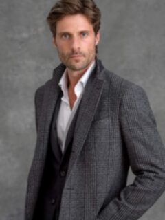 Bleecker Grey Glen Plaid Coat Product Thumbnail 3