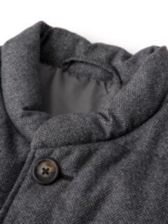 Cortina Grey Herringbone Wool Button Vest Product Thumbnail 2