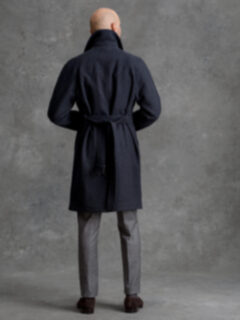 Crosby Navy Wool and Cashmere Belted Coat Product Thumbnail 6