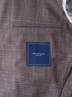 Beige Glen Plaid Slub Genova Jacket Product Thumbnail 4