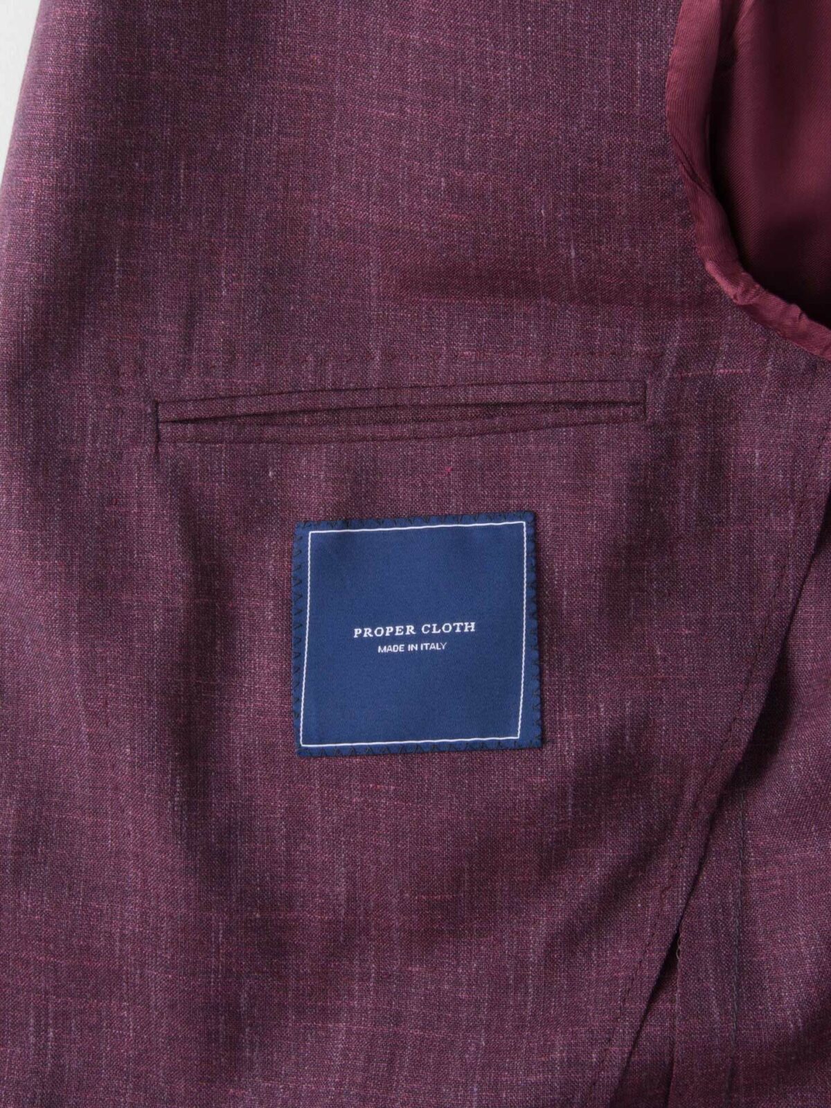 Burgundy Slub Genova Jacket by Proper Cloth