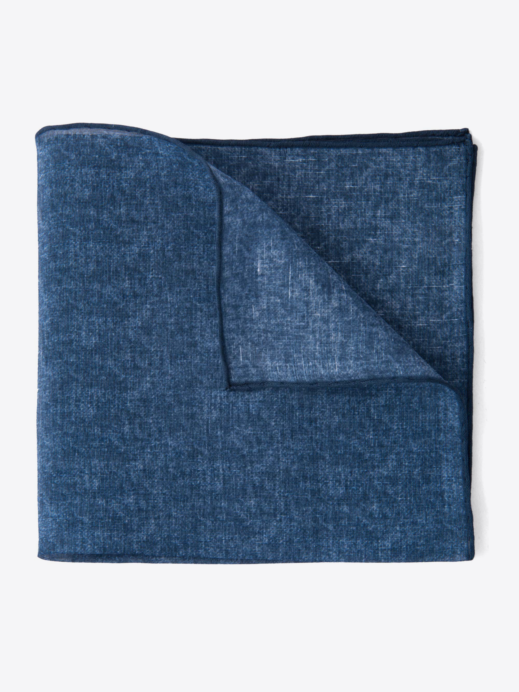 Zoom Image of Navy Cotton Linen Pocket Square