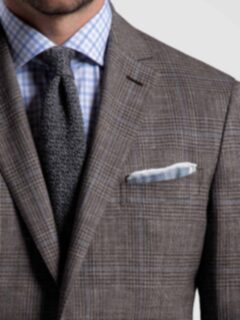 Grey and White Cotton Linen Pocket Square Product Thumbnail 3