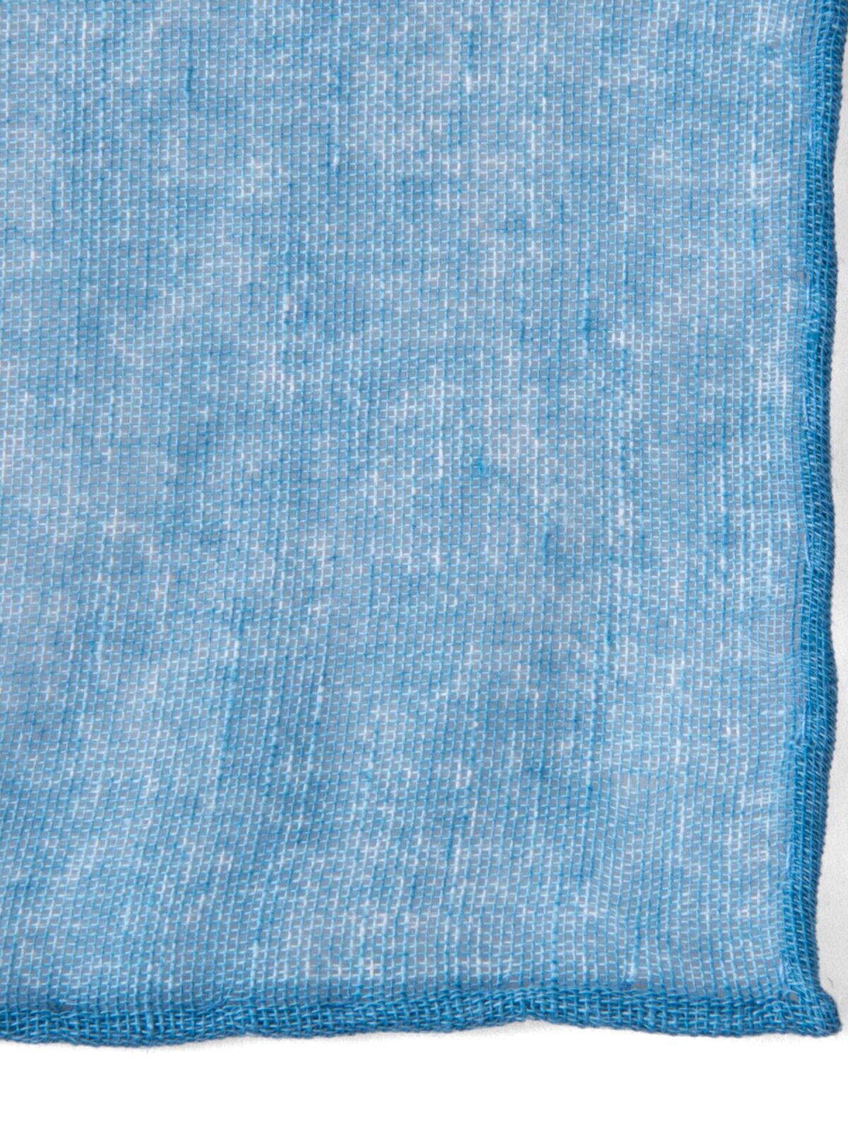 Turquoise Cotton Linen Pocket Square