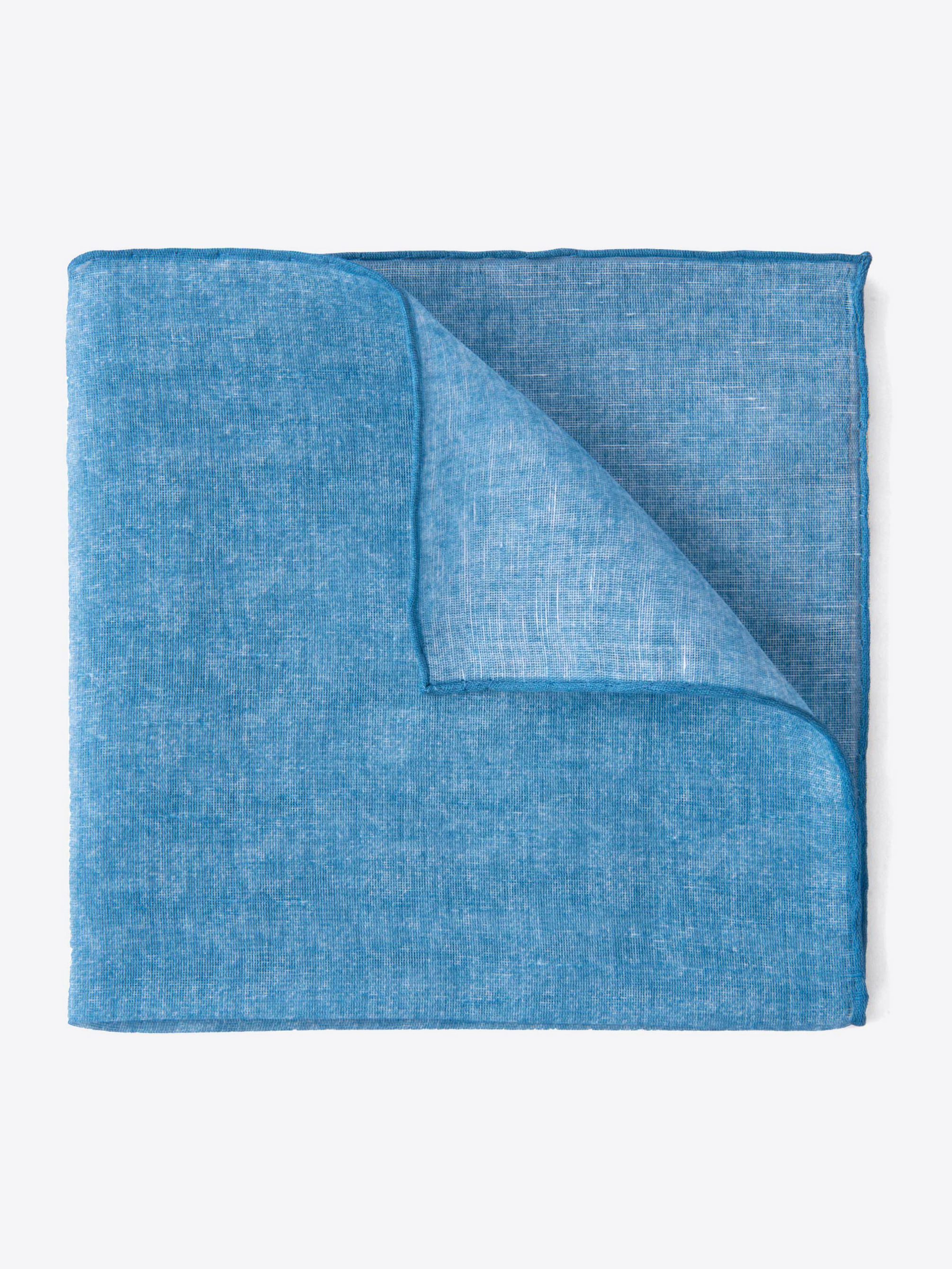 Zoom Image of Turquoise Cotton Linen Pocket Square