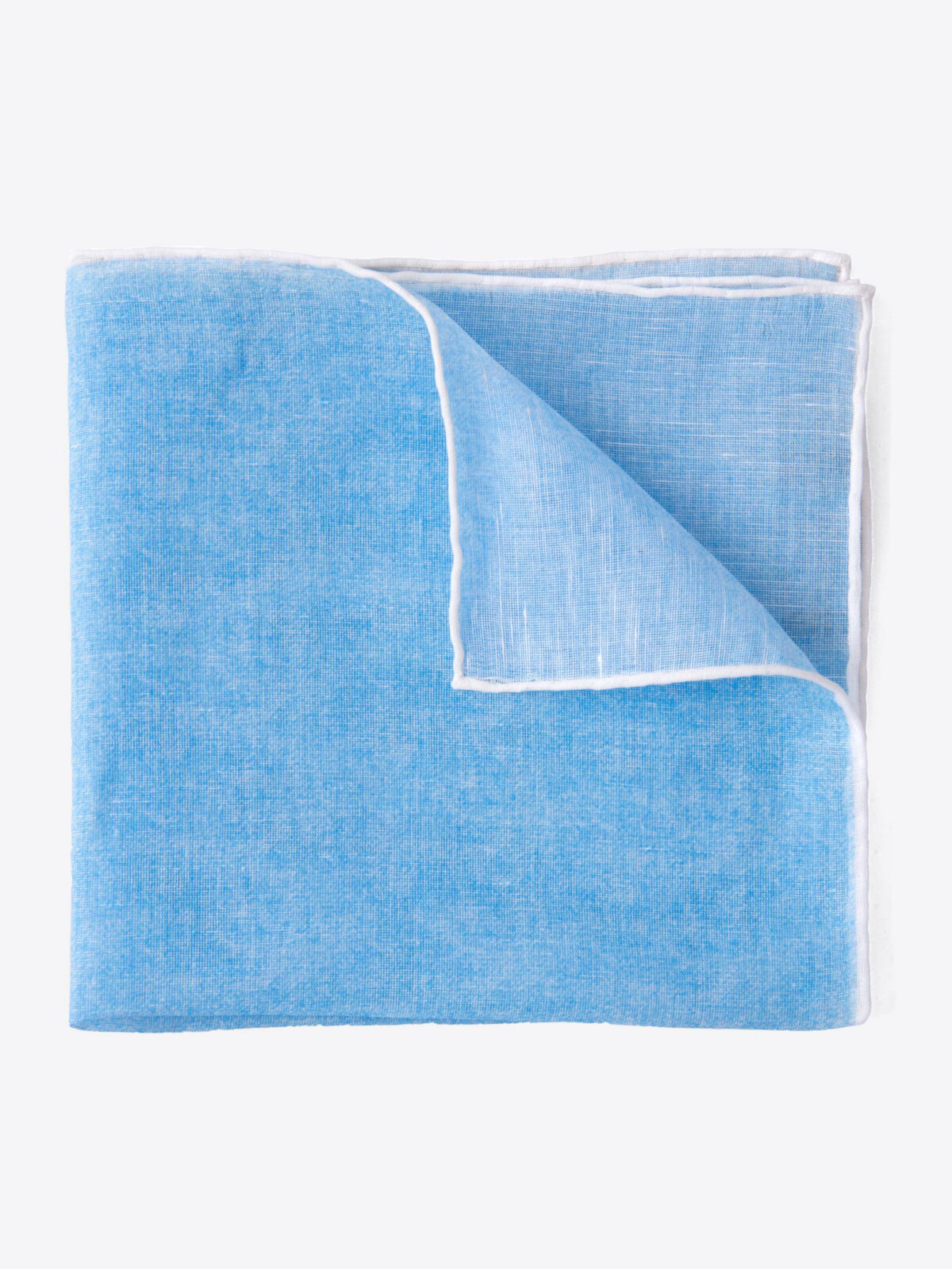 Light Blue Cotton Linen Pocket Square