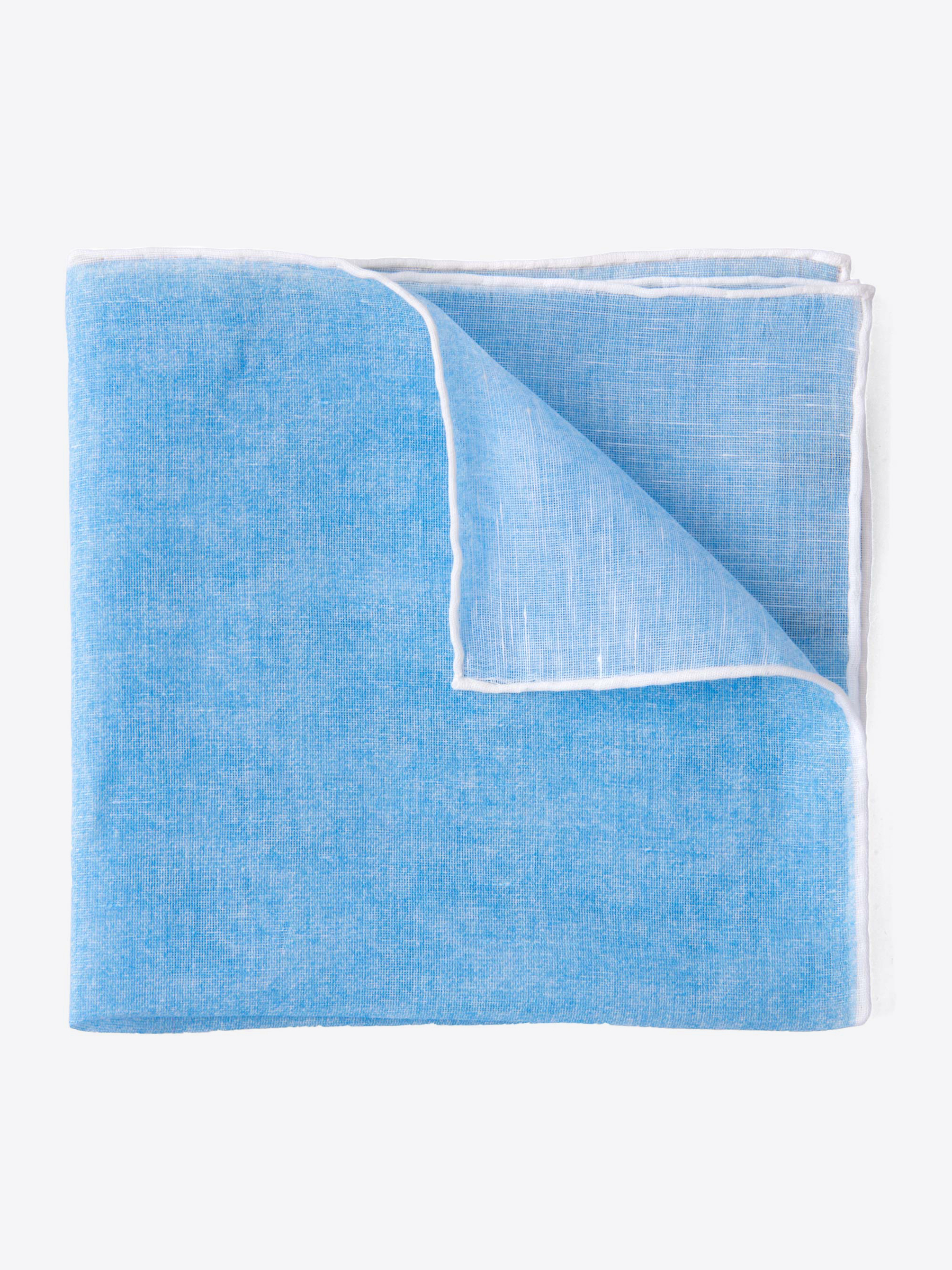 Zoom Image of Light Blue Cotton Linen Pocket Square