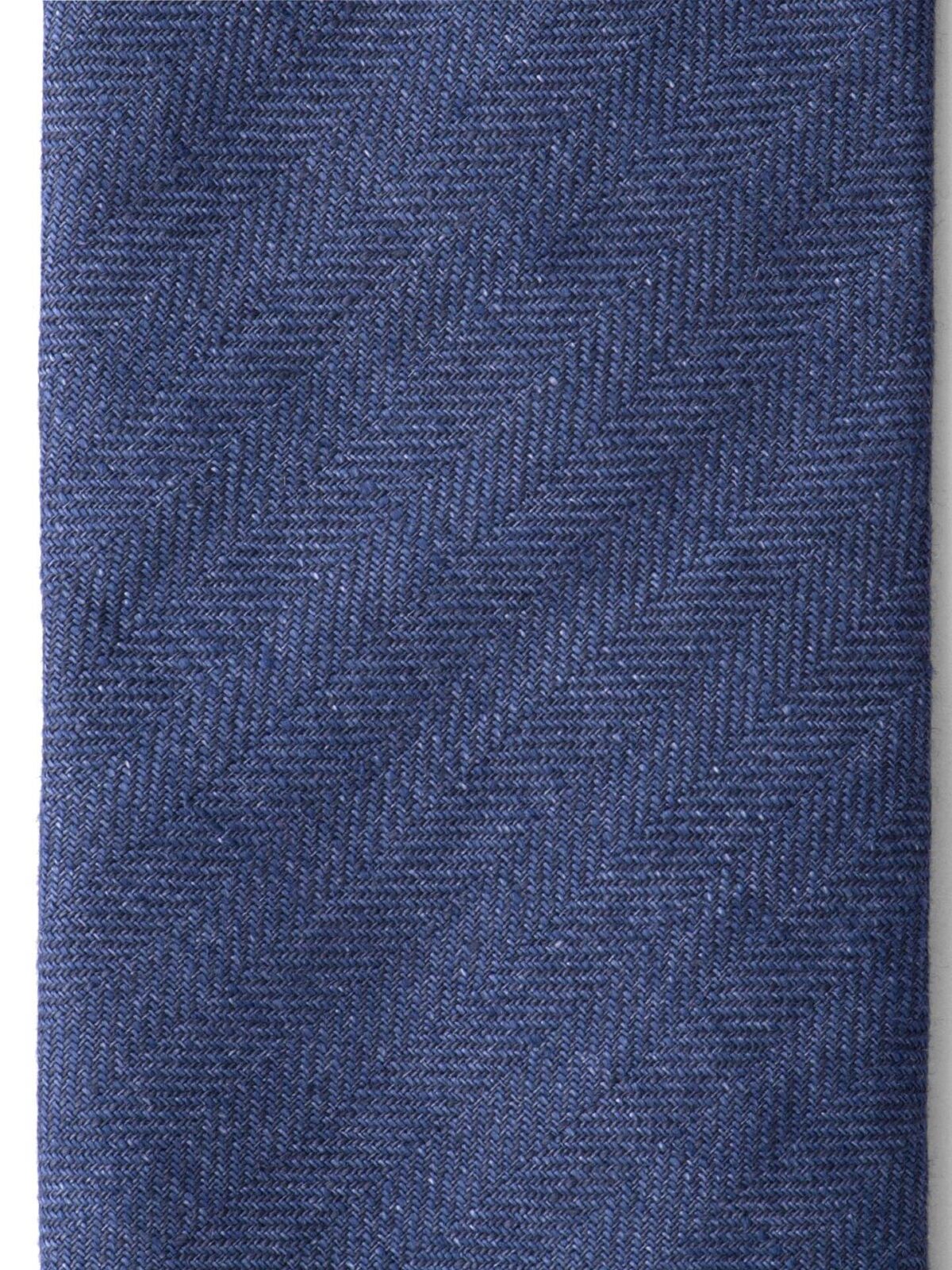 Navy Herringbone Linen Tie