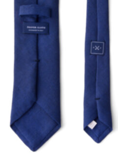 Royal Blue Basketweave Linen Tie Product Thumbnail 4