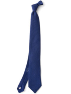 Royal Blue Basketweave Linen Tie Product Thumbnail 2