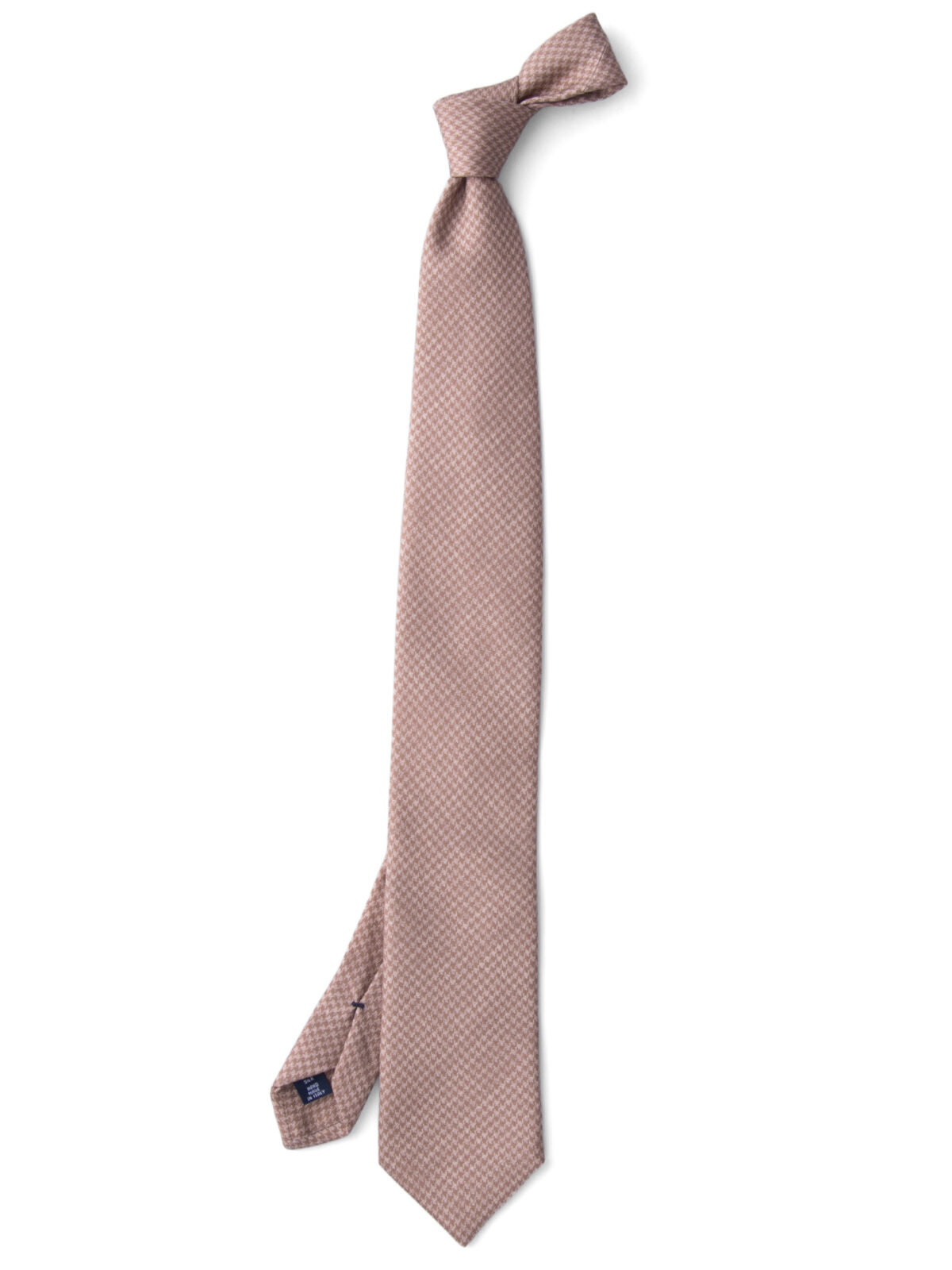 Beige Houndstooth Silk Tie