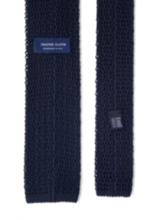 Navy Silk Knit Tie Product Thumbnail 4