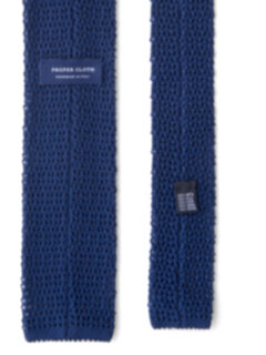 Royal Blue Silk Knit Tie Product Thumbnail 4