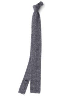 Grey Melange Silk Knit Tie Product Thumbnail 2