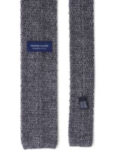 Grey Melange Silk Knit Tie Product Thumbnail 4