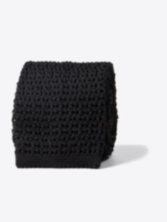Black Silk Knit Tie Product Thumbnail 1