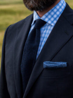 Navy Birdseye Cashmere Knit Tie Product Thumbnail 6