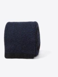 Navy Birdseye Cashmere Knit Tie Product Thumbnail 1