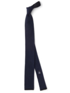 Navy Birdseye Cashmere Knit Tie Product Thumbnail 2