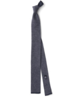 Grey Birdseye Cashmere Knit Tie Product Thumbnail 2