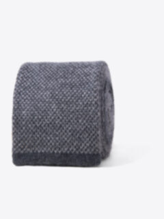 Grey Birdseye Cashmere Knit Tie Product Thumbnail 1