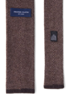 Brown Birdseye Cashmere Knit Tie Product Thumbnail 4