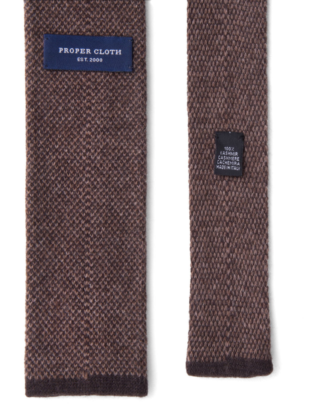Brown Birdseye Cashmere Knit Tie