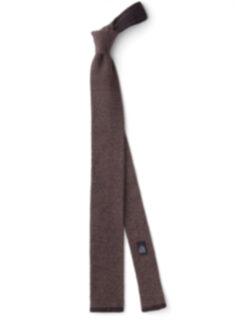 Brown Birdseye Cashmere Knit Tie Product Thumbnail 2