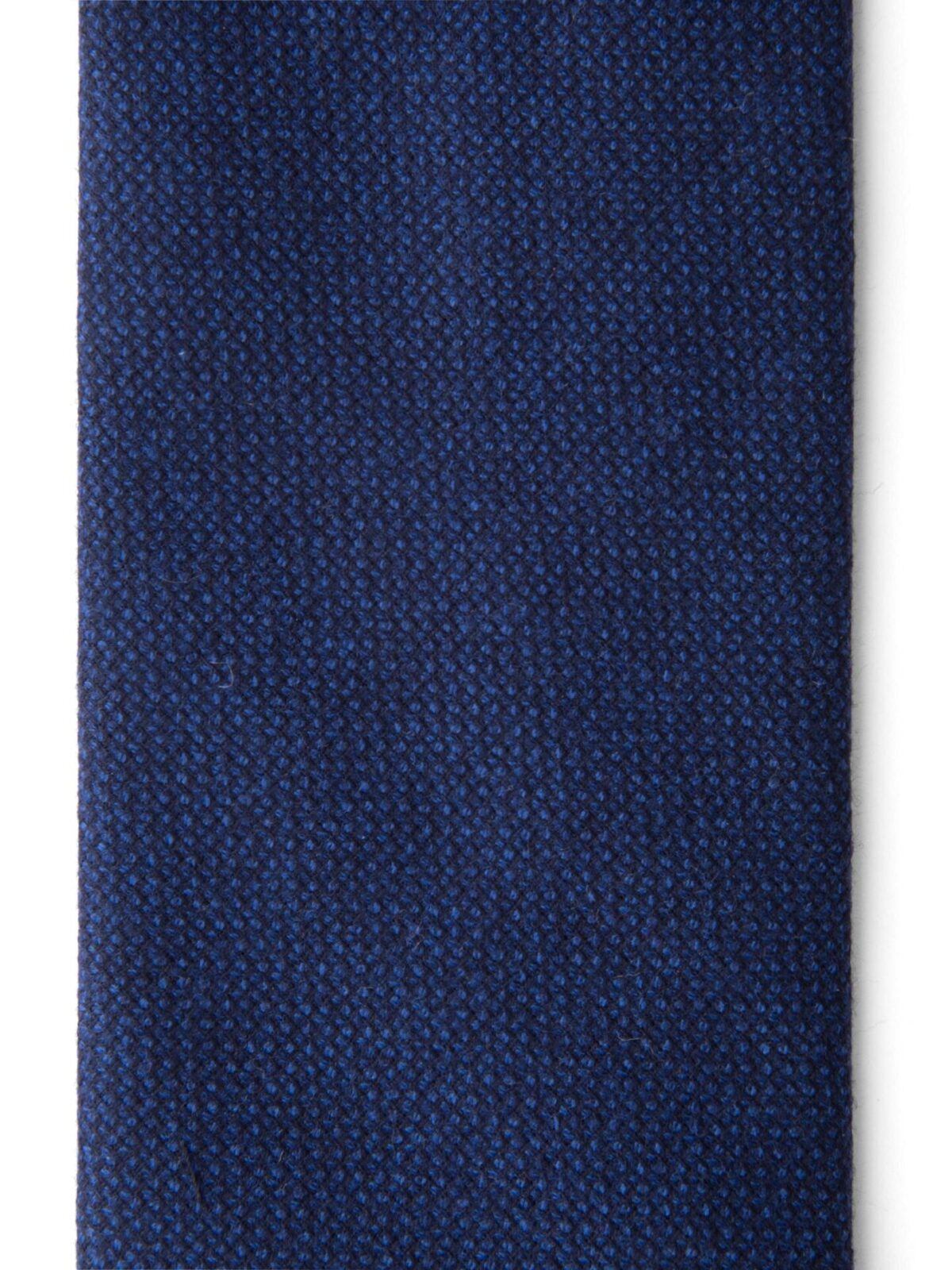 Indigo Solid Hopsack Wool Tie